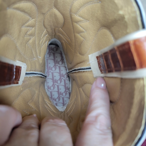 Dior Women's Leather & Crocodile Western Boots Size: 11 NWOT - Picture 7 of 9